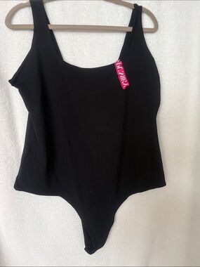 Women's Black Scoop Neck Bodysuit